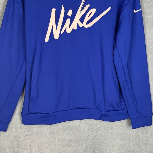 Nike Sweatshirt Womens Small Blue Hoodie Pockets Stretch Active Sporty Comfort - Picture 3 of 13